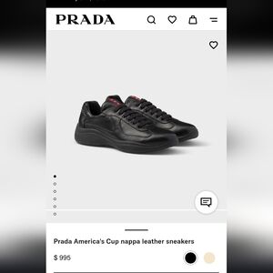 Prada Men's Black Leather Sneakers